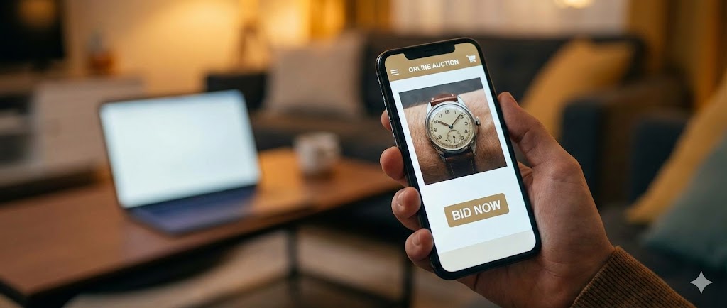 Online auction bidding interface